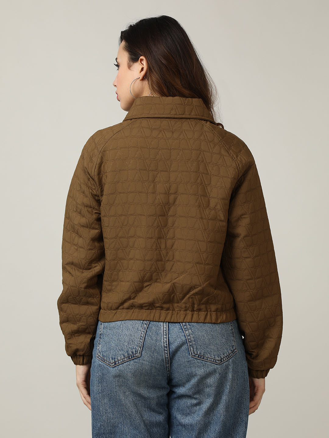 Women's Cream Short Length Quilted Jacket