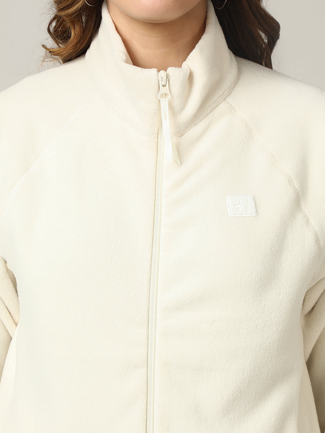 Cozy Cream Fleece Full-Zip Sweatshirt