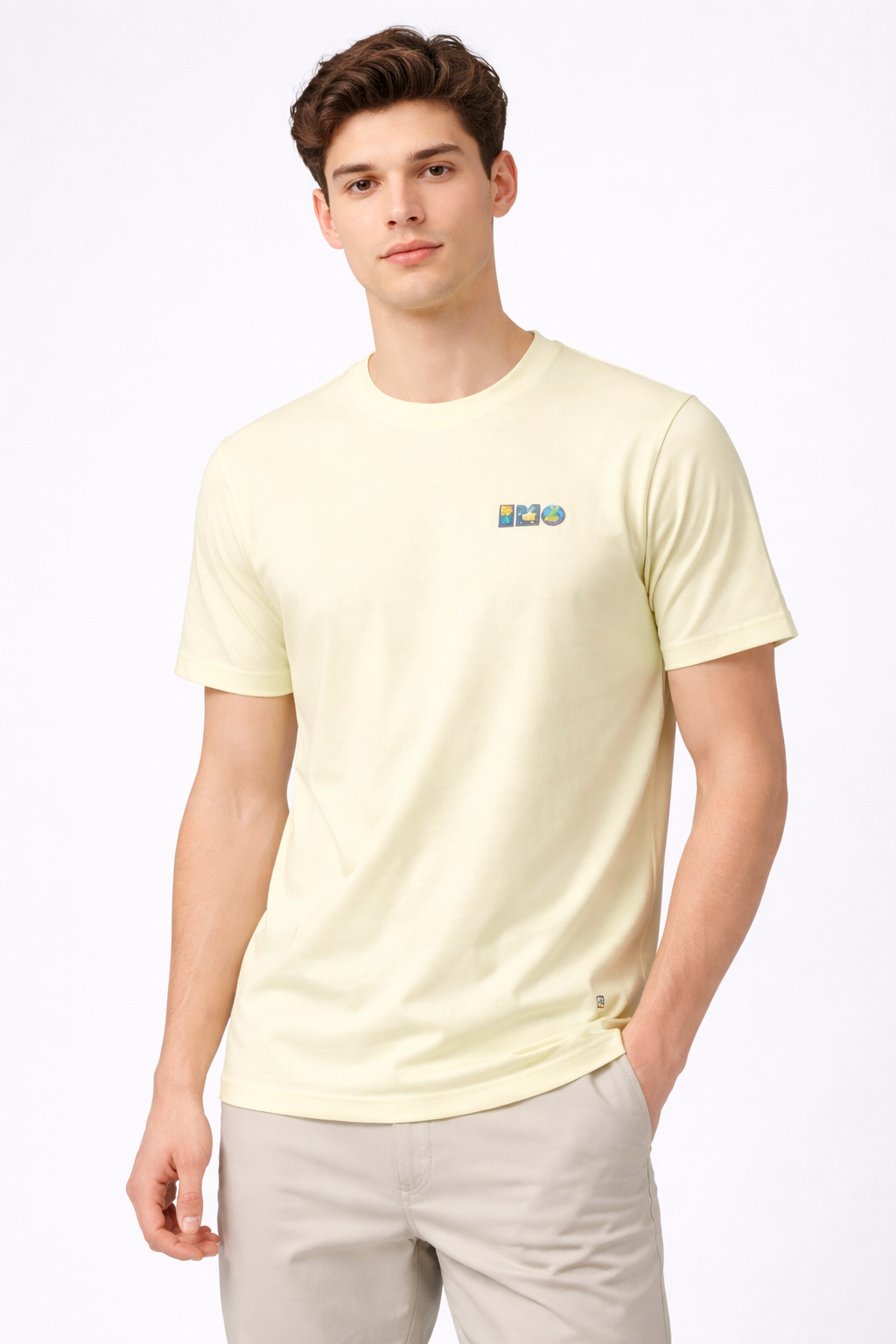 Men's Off_White Cotton Blend Round neck T-Shirt