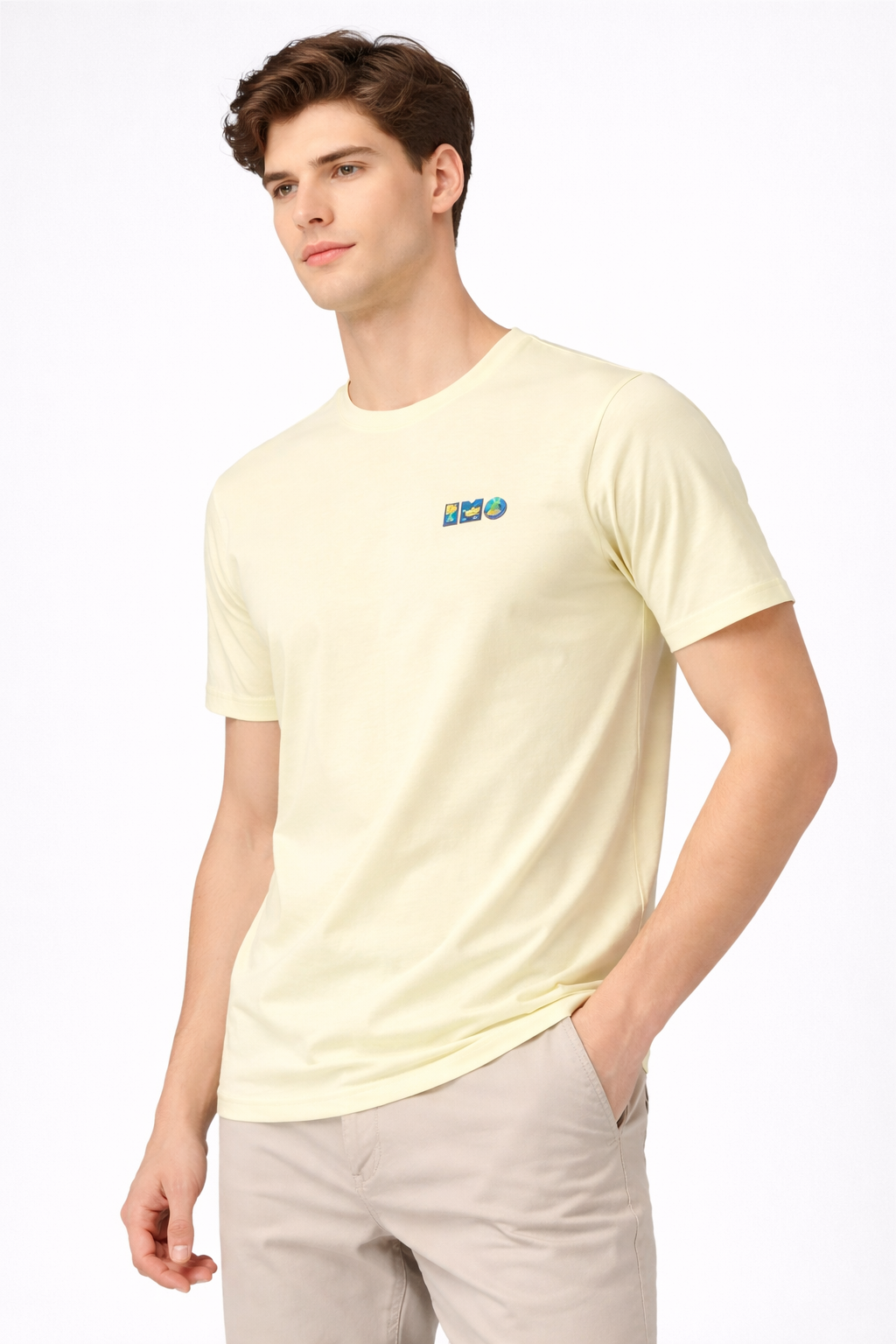 Men's Off_White Cotton Blend Round neck T-Shirt