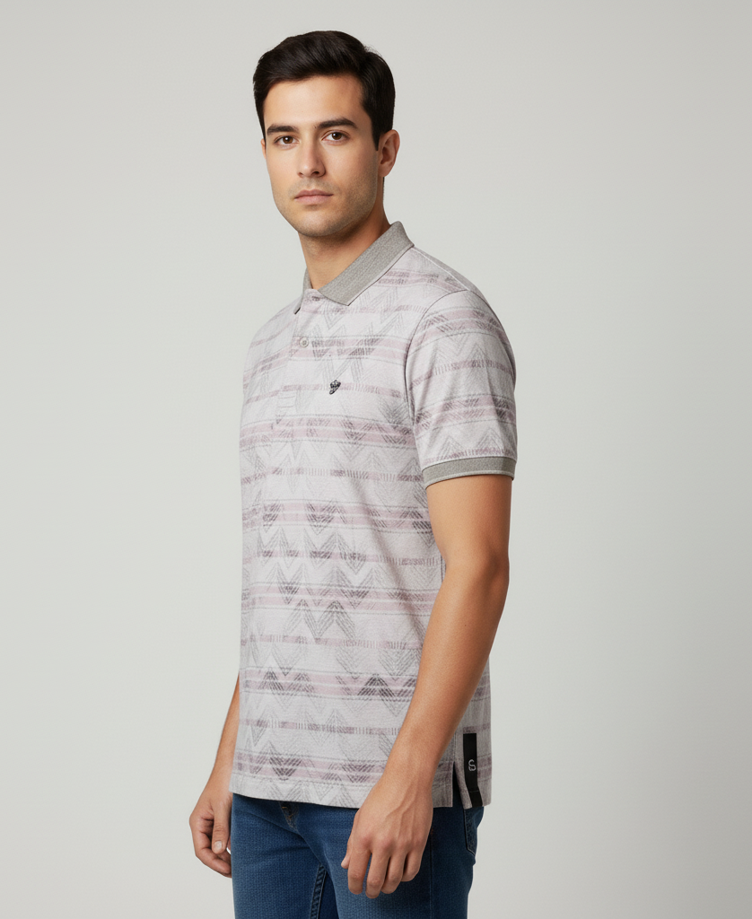 Men's Cotton Blend Polo neck T-Shirt
