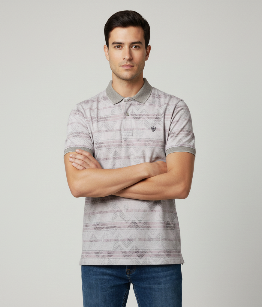 Men's Cotton Blend Polo neck T-Shirt