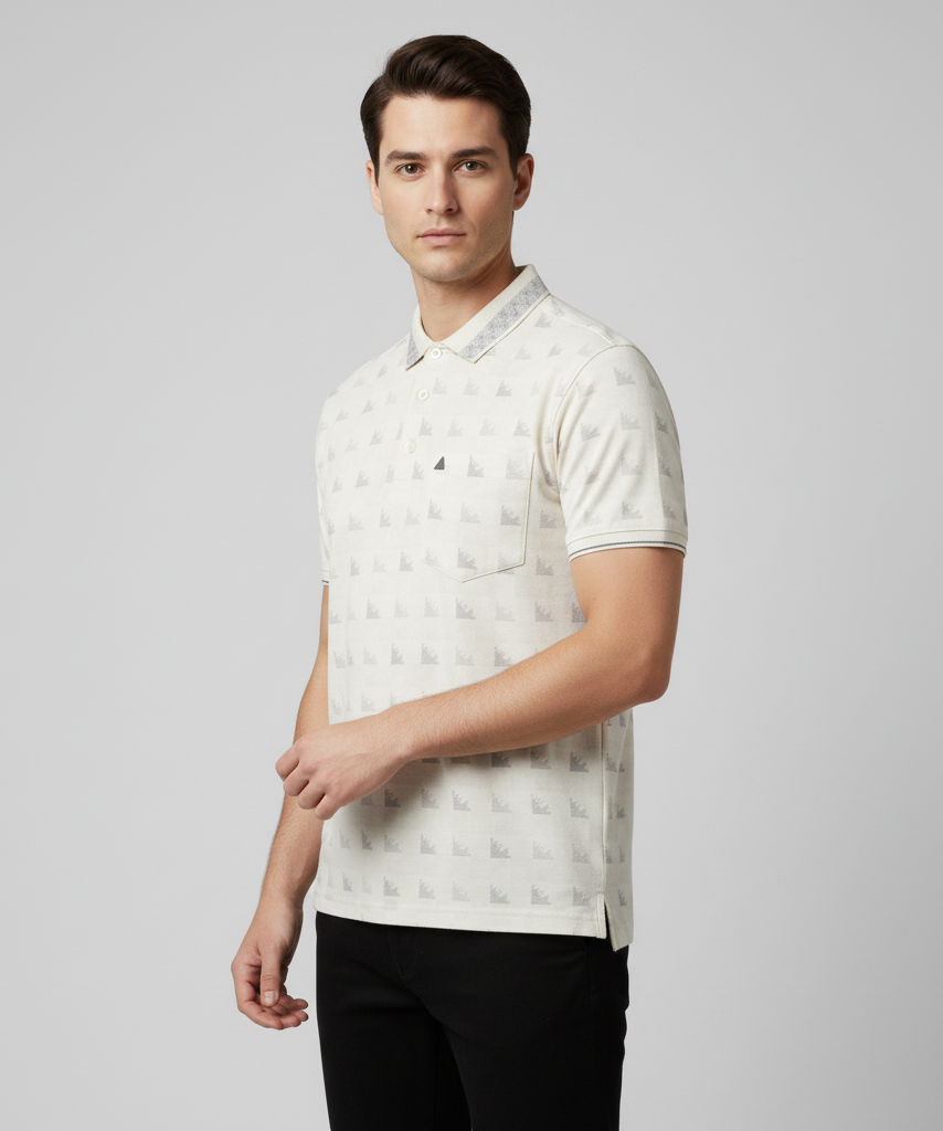 Men's Cotton Blend Polo Neck T-Shirt