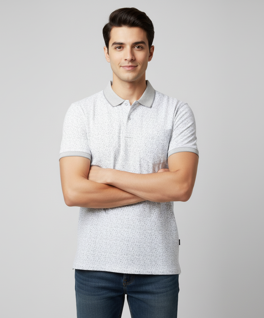 Men's Cotton Blend Polo Neck T-Shirt