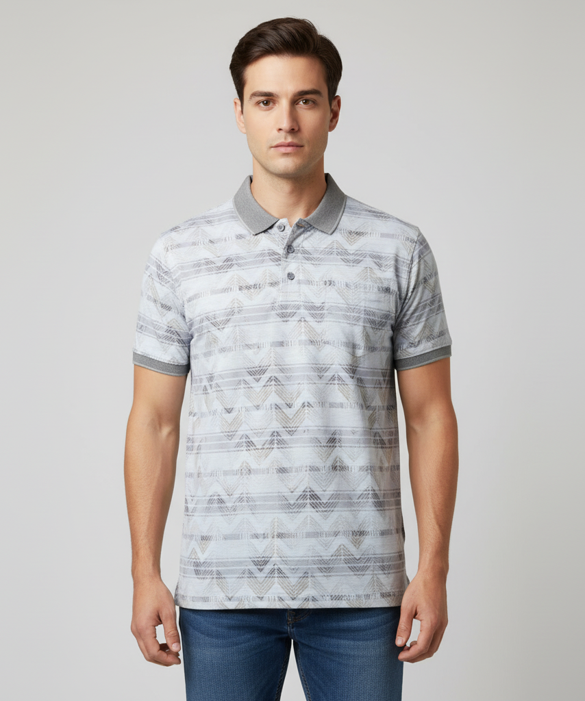 Men's Cotton Blend Polo neck T-Shirt