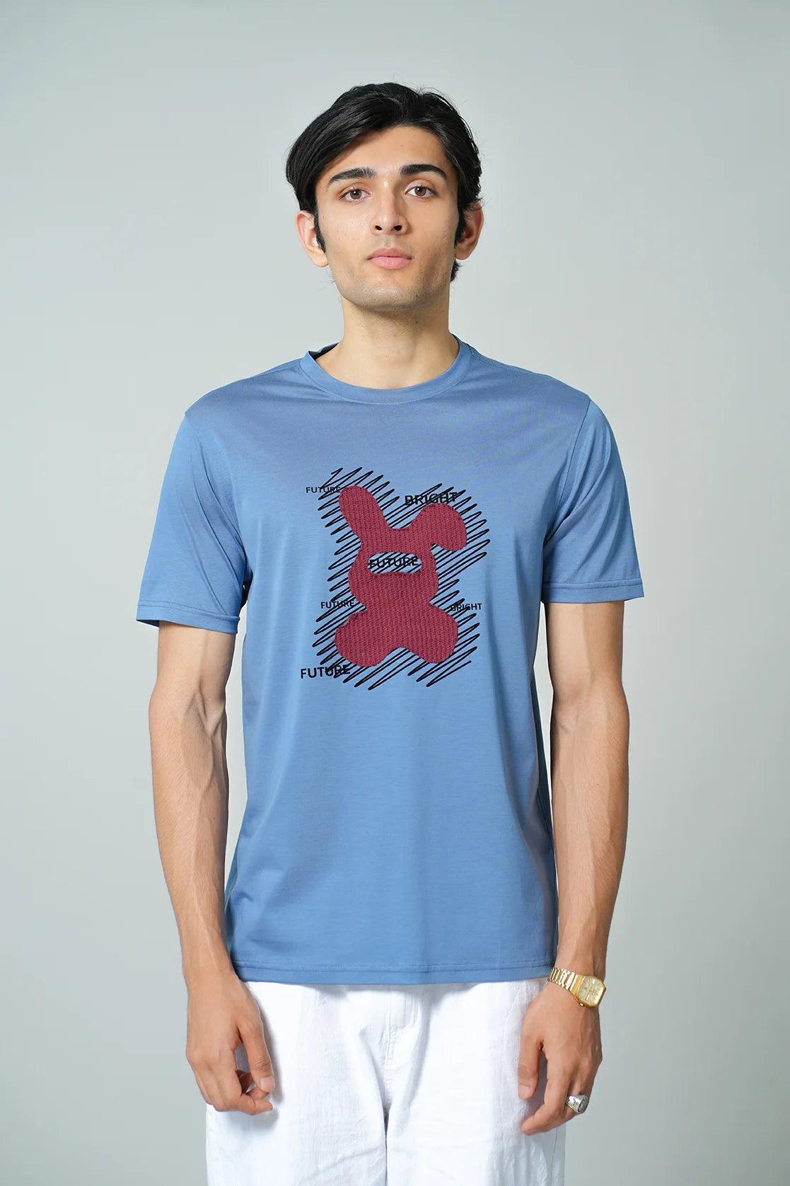 This Men's Blue Embroidered Graphic Print Round Neck T-Shirt by Fort Collins is the perfect choice for upgrading your wardrobe. Shop online from anywhere in India for the latest in fashion.