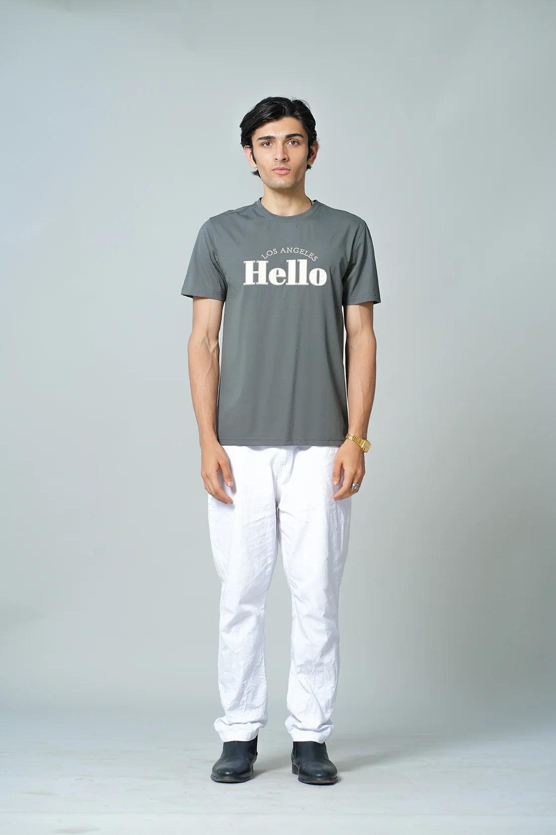 Shop now for a fashionable wardrobe upgrade with the Men's Grey Stretchable Polynylon Graphic Print T-Shirt by Fort Collins, available online from anywhere in India.