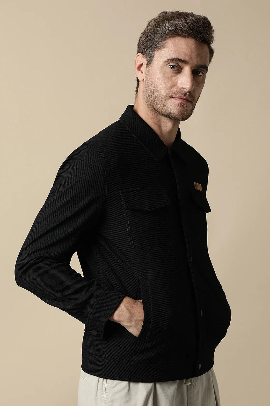 Upgrade your wardrobe with the trendy Men's Black Button-Up Knitted Jacket from Fort Collins. Shop online now and enhance your style from anywhere in India.