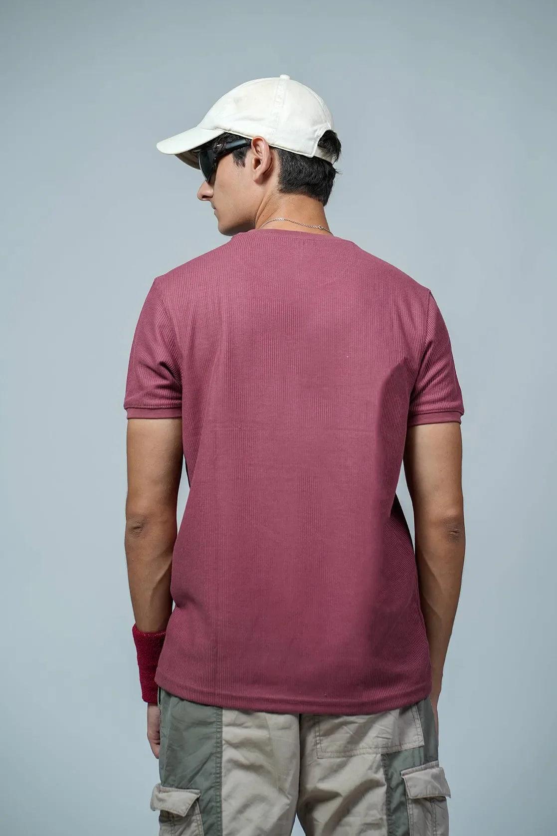 Shop online for Fort Collins Men's Maroon Embossed Print Round Neck Short Sleeve T-Shirts in India.