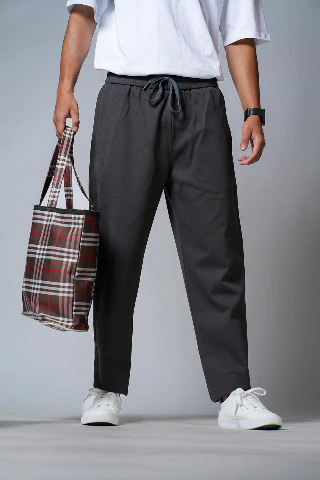 Discover the Men's Grey Regular Fit Polyester Track Pant with Zipper Pockets Online in India by Fort Collins.