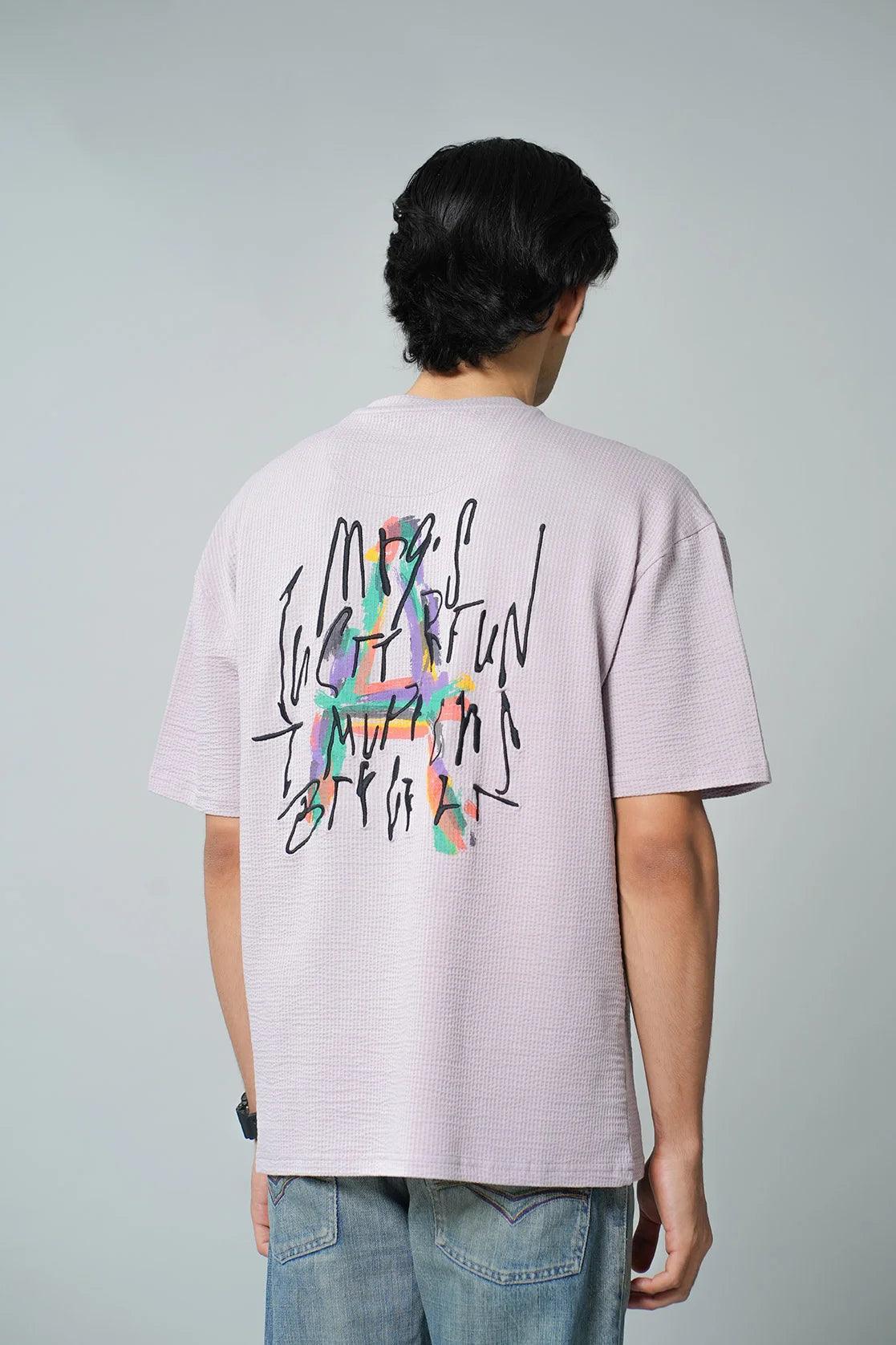 Upgrade your wardrobe with the Men's Lavender Structured Cotton-Lycra Oversized T-Shirt by Fort Collins, available now for online purchase from anywhere in India. Elevate your style with this trendy and fashionable shirt.