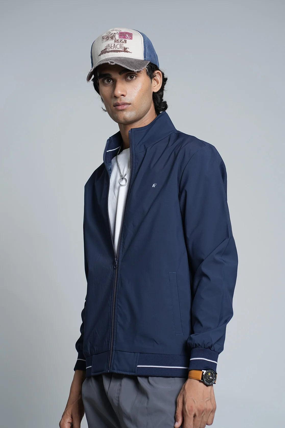 Men s Navy Blue Lightweight Windbreaker Jacket