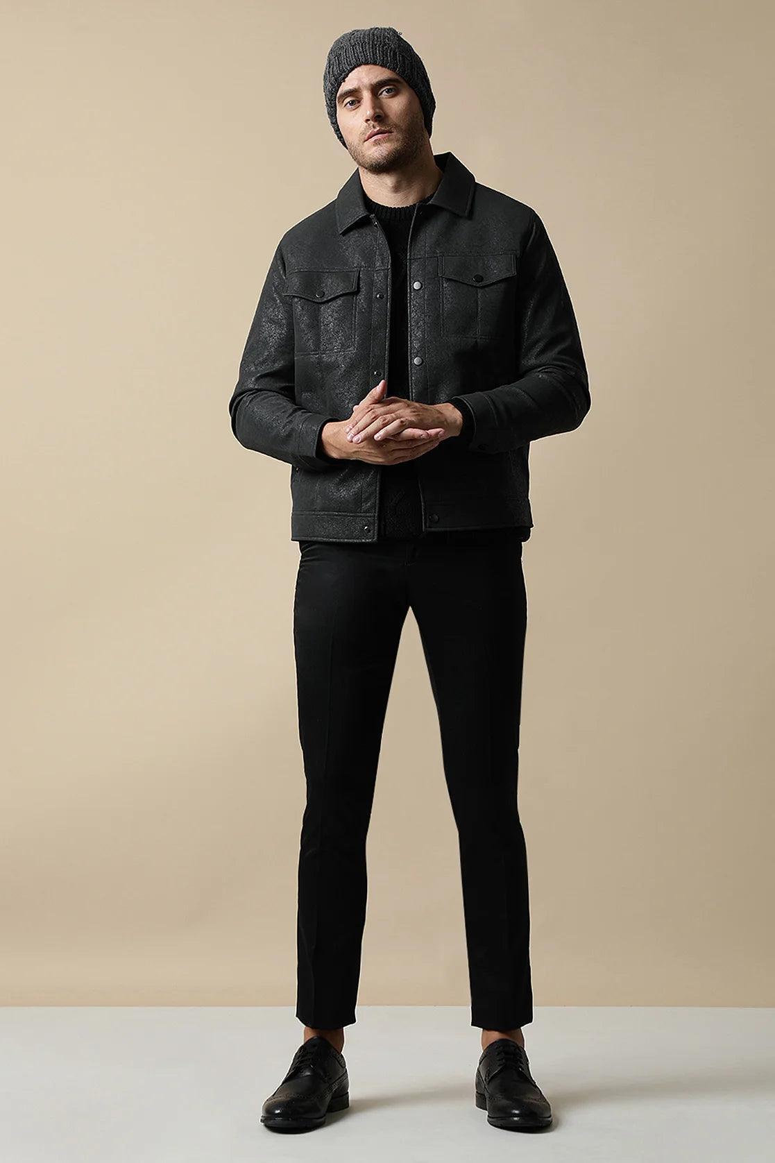Upgrade your wardrobe with the Fort Collins Men's Stylish Bonded Fabric Shacket in Black, now available online in India. This trendy shacket offers a sleek and stylish option for any outfit, perfect for adding a touch of sophistication to your look. Shop now and elevate your fashion game with this versatile piece.