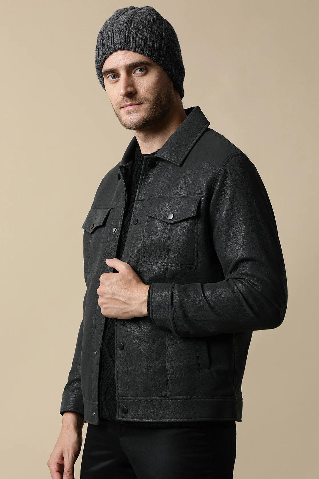 Upgrade your wardrobe with the Fort Collins Men's Stylish Bonded Fabric Shacket in Black. Available for online purchase, no matter where you are in India.