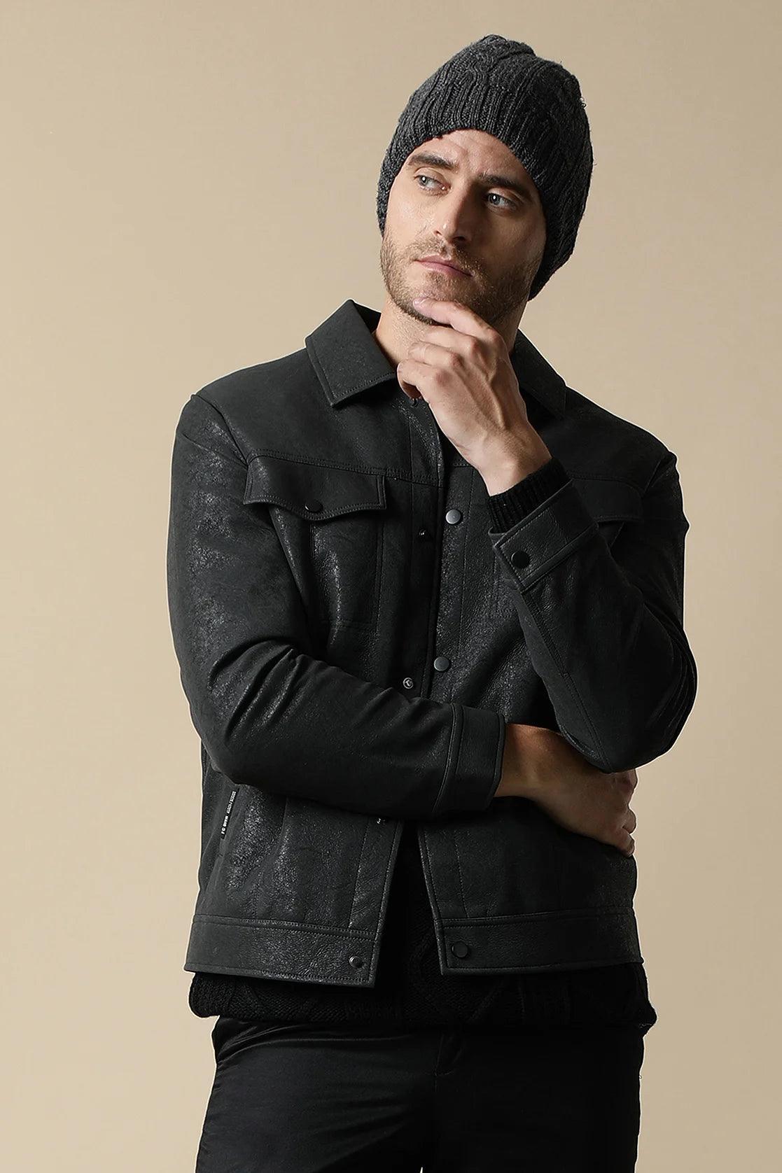 Upgrade your wardrobe with the Fort Collins Men's Stylish Bonded Fabric Shacket in Black, now available for online purchase from anywhere in India. Enhance your style with this trendy piece, perfect for any occasion.