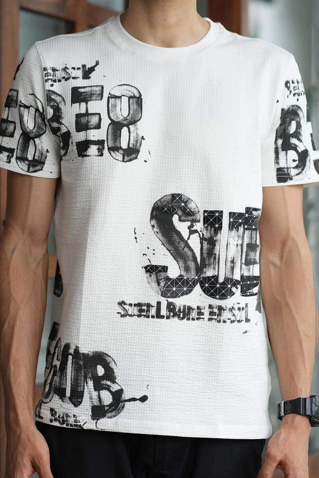 Fort Collins Men's White Structured Cotton-Lycra Graphic T-Shirt. Shop now online for a trendy wardrobe upgrade from anywhere in India.