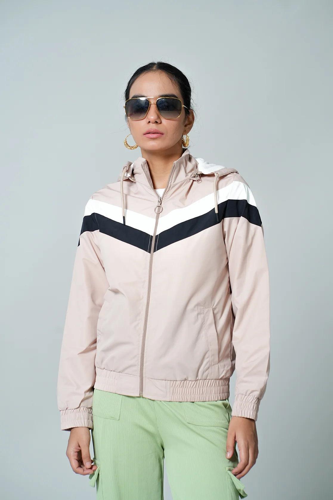 BRIEFING WIND & RAIN PULLOVER（BEIGE／M） Buy Fort Collins Women's Beige Chevron Windbreaker Jacket Online