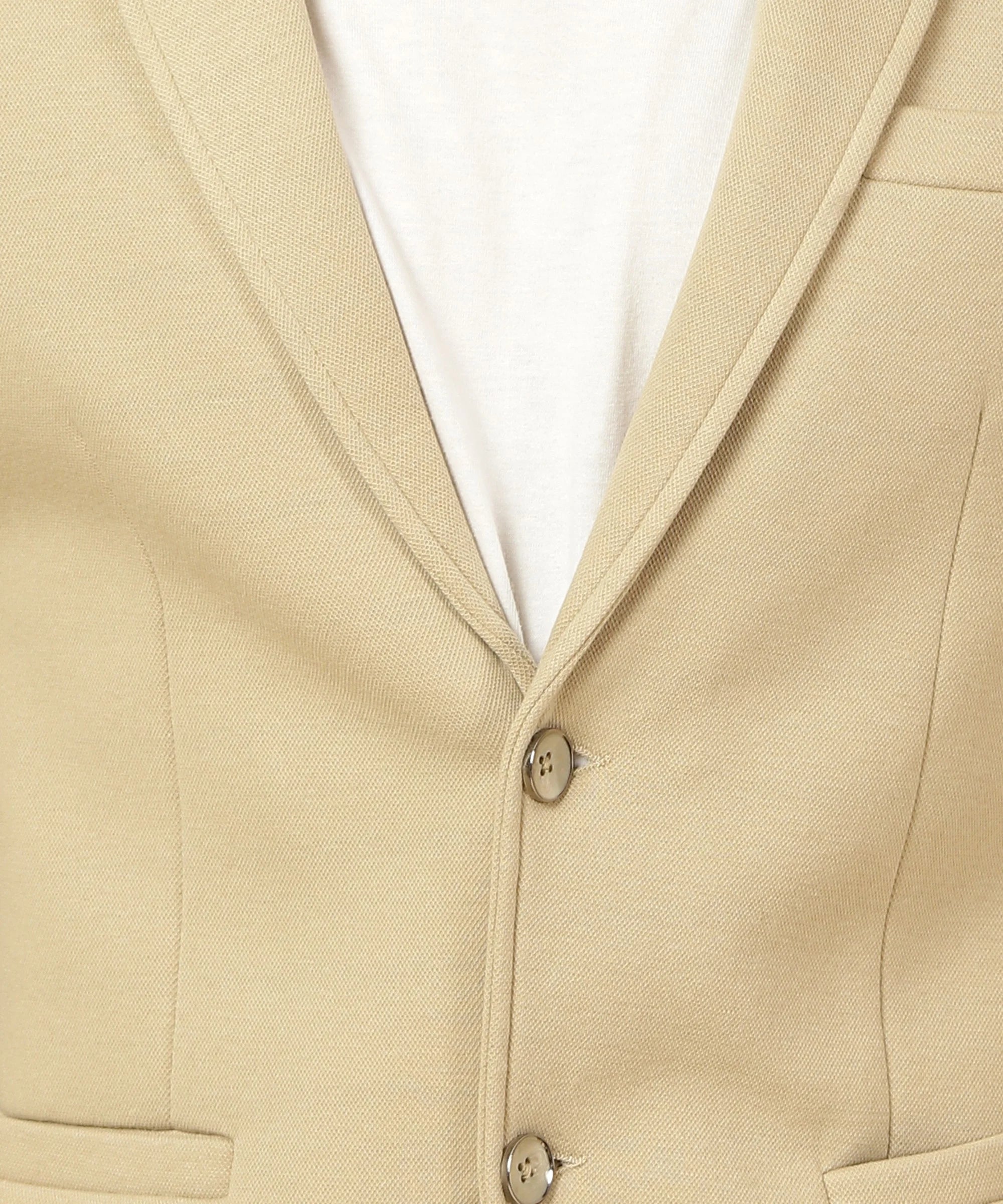 Men's Camel Color Blazer with Notched Lapel