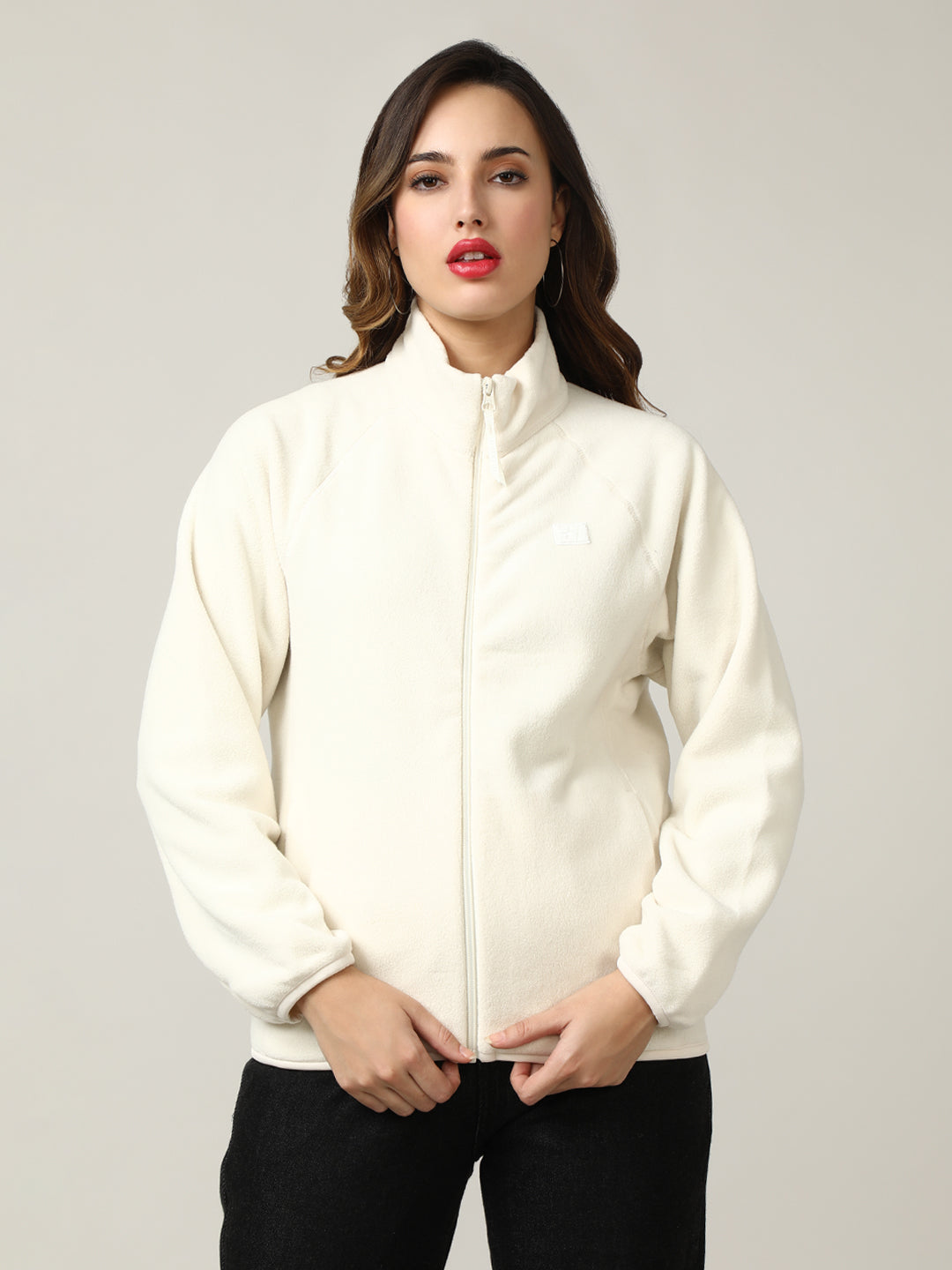 Cozy Cream Fleece Full-Zip Sweatshirt