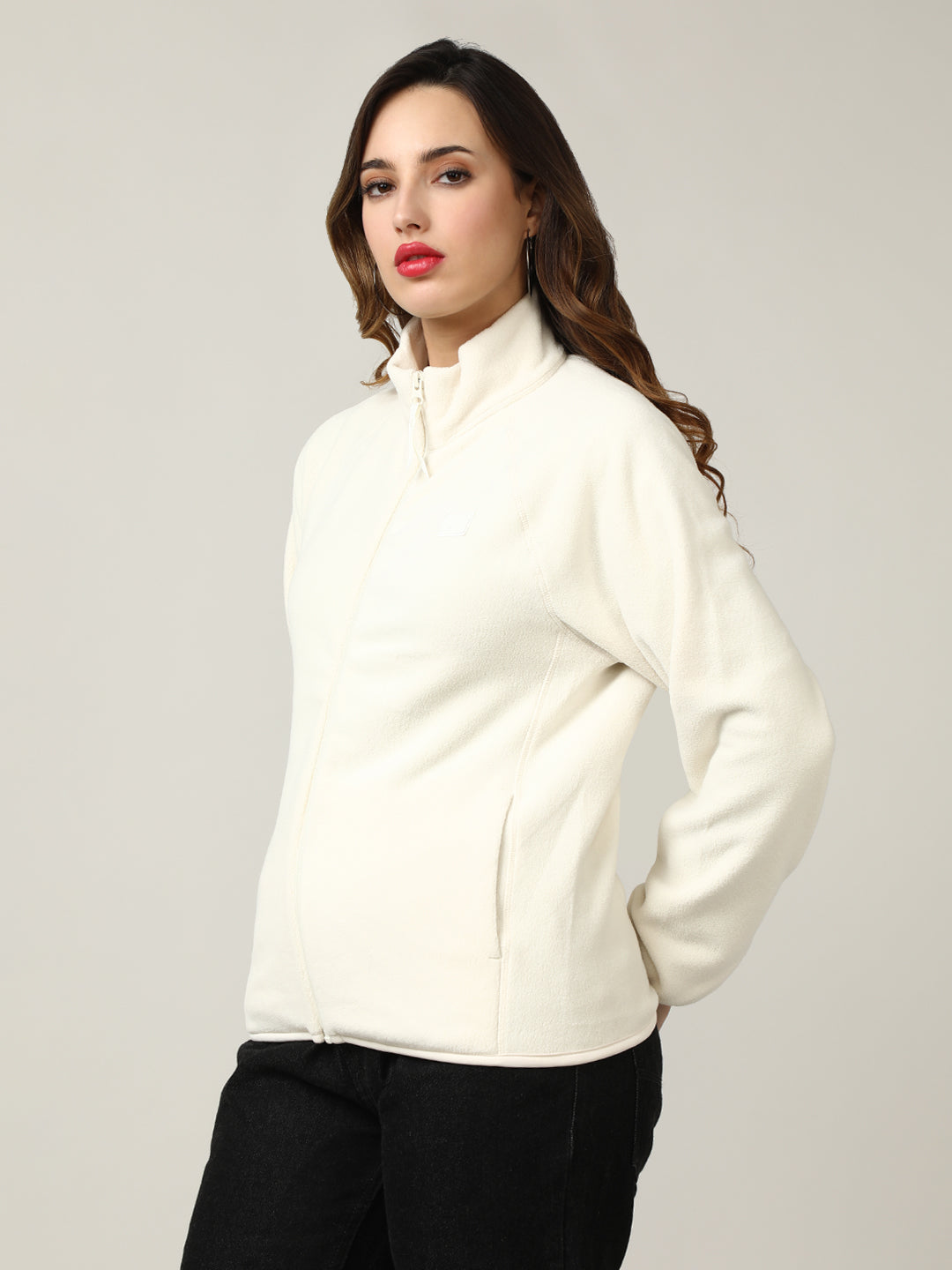 Cozy Cream Fleece Full-Zip Sweatshirt