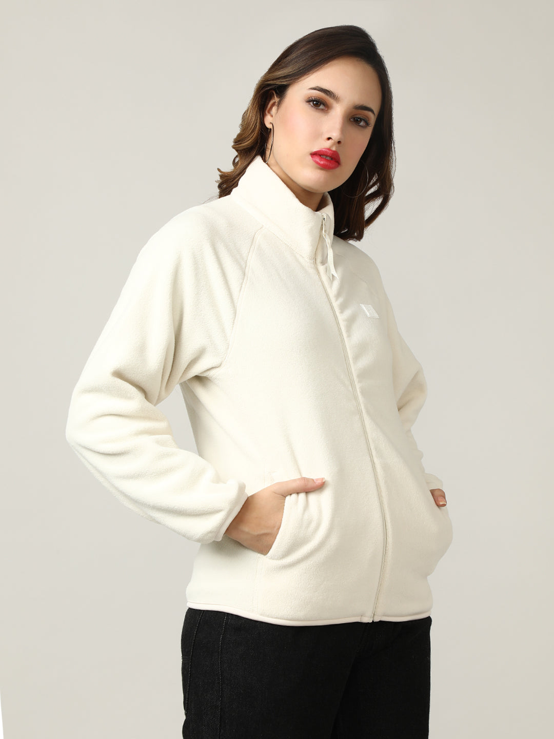 Cozy Cream Fleece Full-Zip Sweatshirt