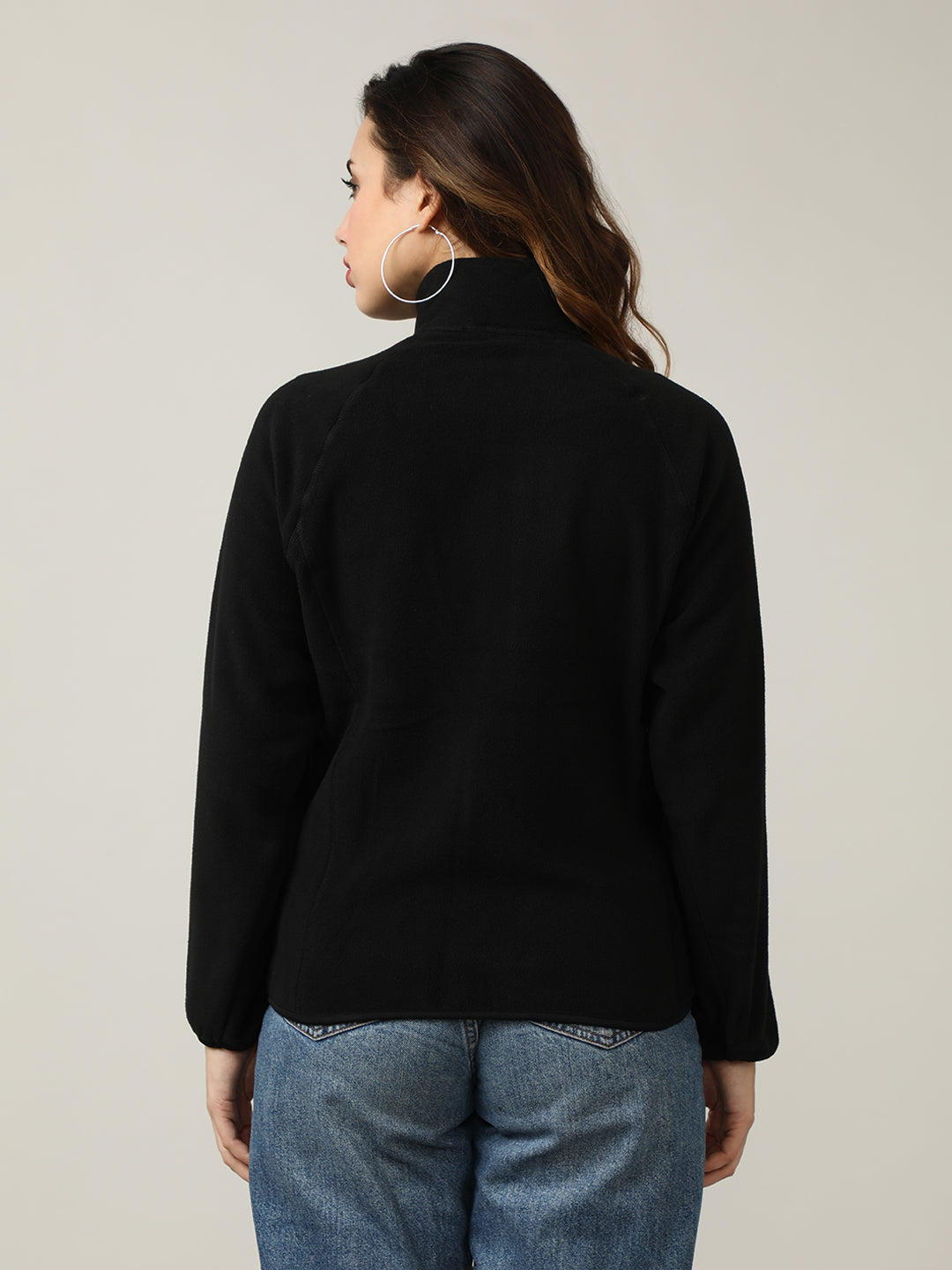 Cozy Black Fleece Full-Zip Sweatshirt