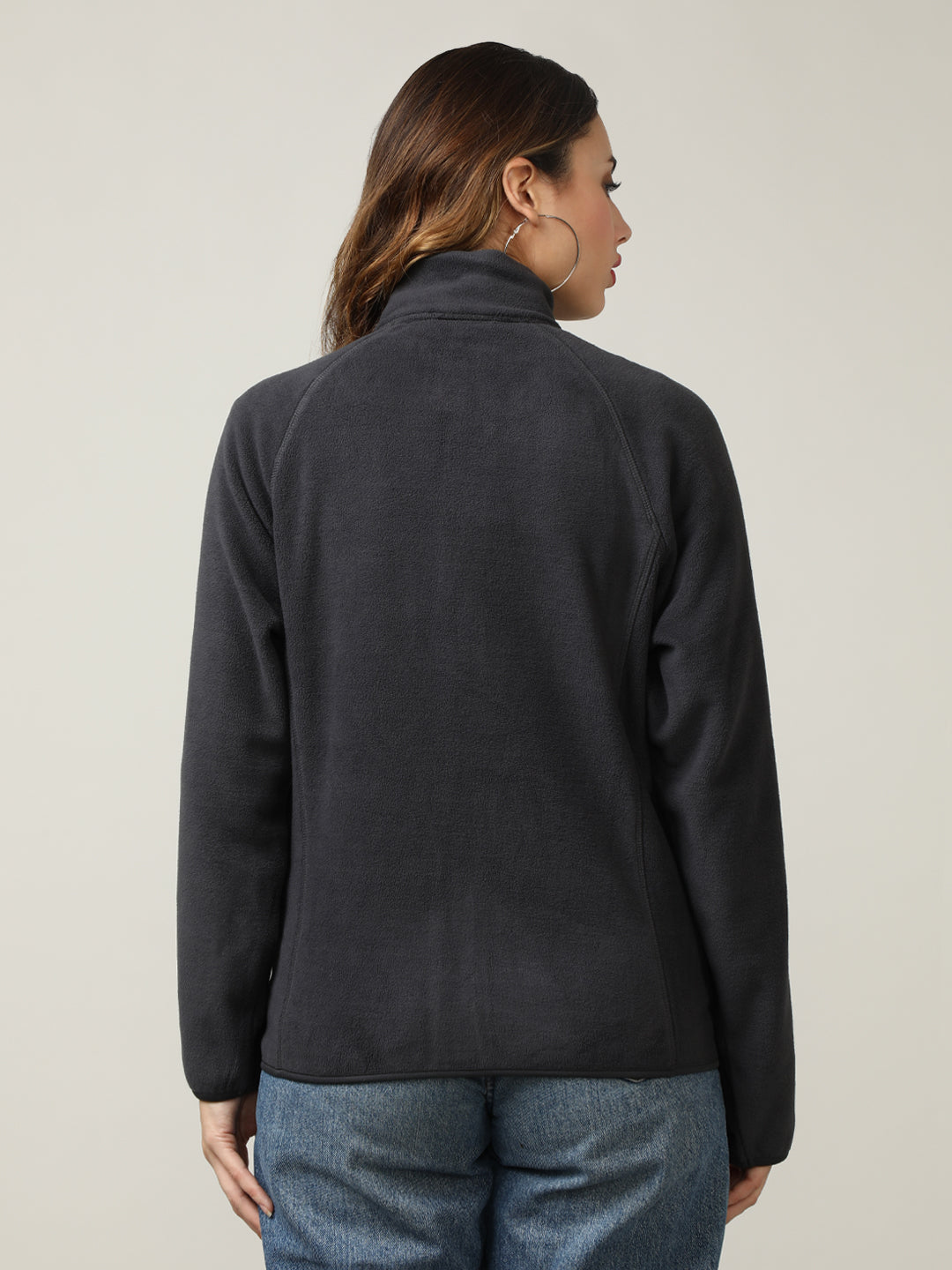 Cozy Grey Fleece Full-Zip Sweatshirt
