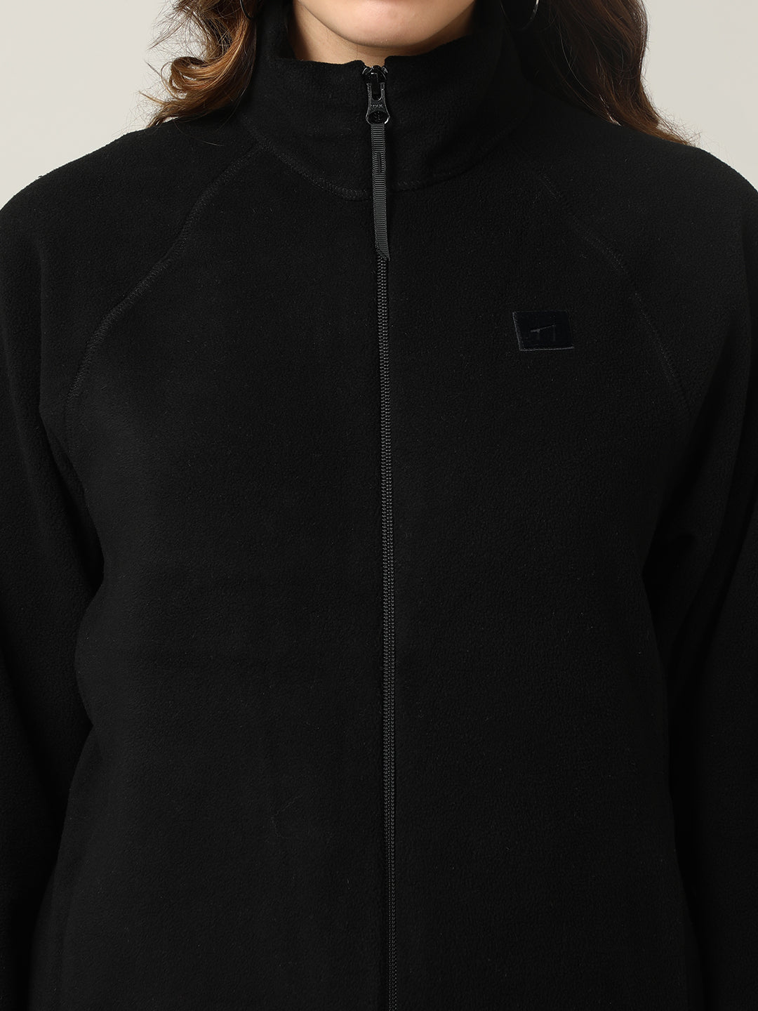 Cozy Black Fleece Full-Zip Sweatshirt
