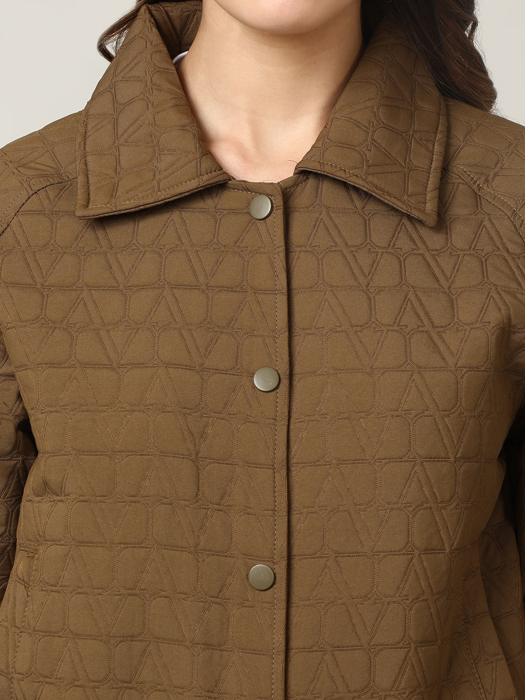 Women's Cream Short Length Quilted Jacket