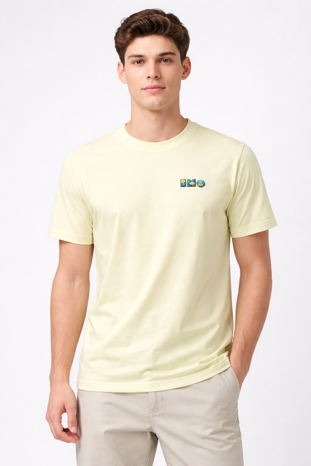 Men's Off_White Cotton Blend Round neck T-Shirt