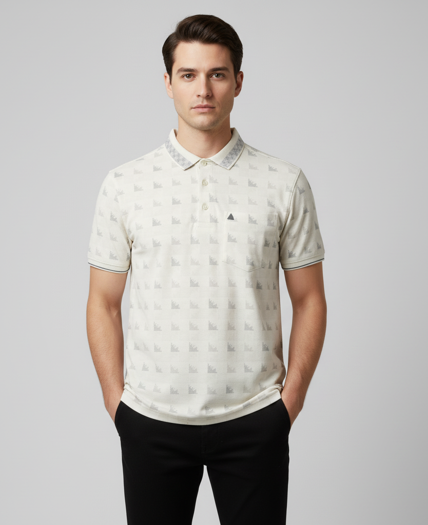 Men's Cotton Blend Polo Neck T-Shirt