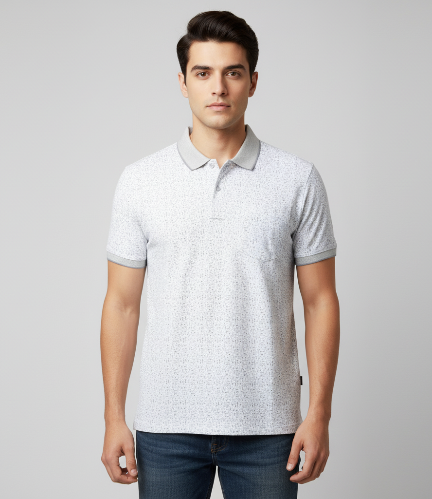 Men's Cotton Blend Polo Neck T-Shirt