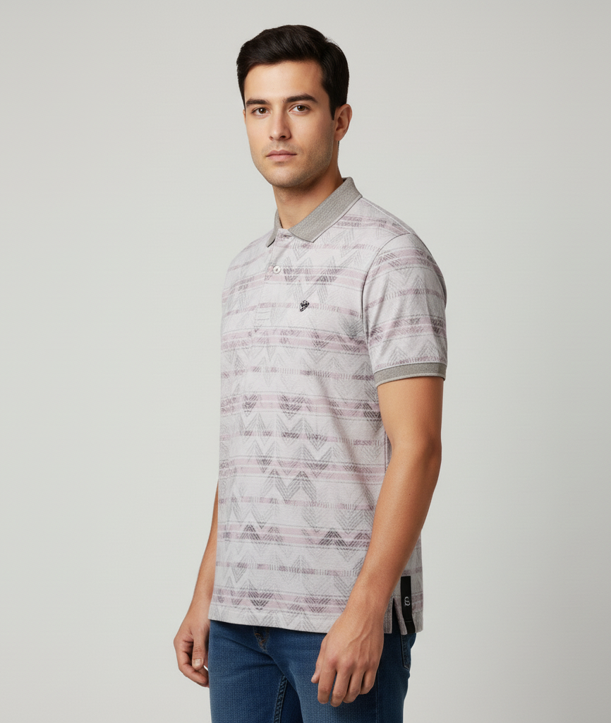 Men's Cotton Blend Polo neck T-Shirt