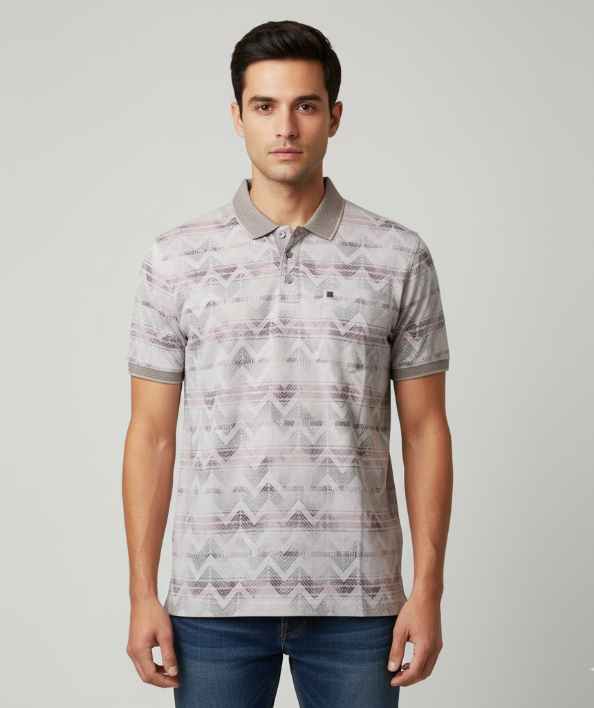 Men's Cotton Blend Polo neck T-Shirt