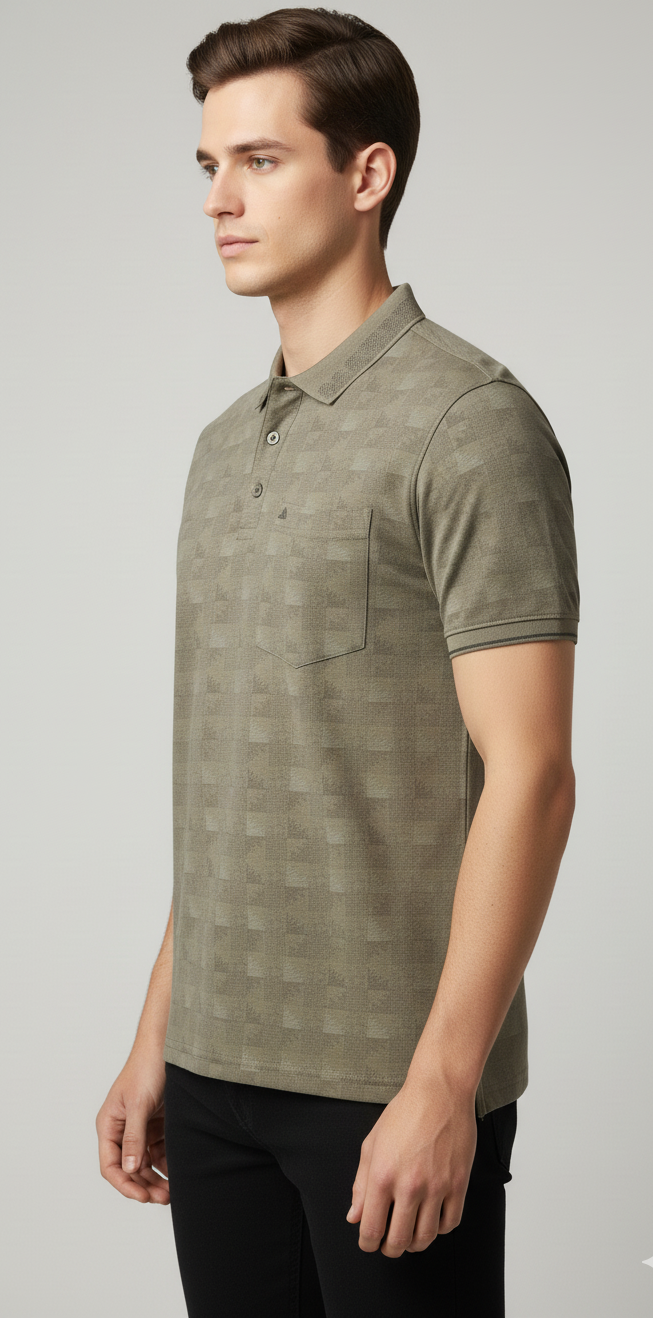 Men's Cotton Blend Polo Neck T-Shirt