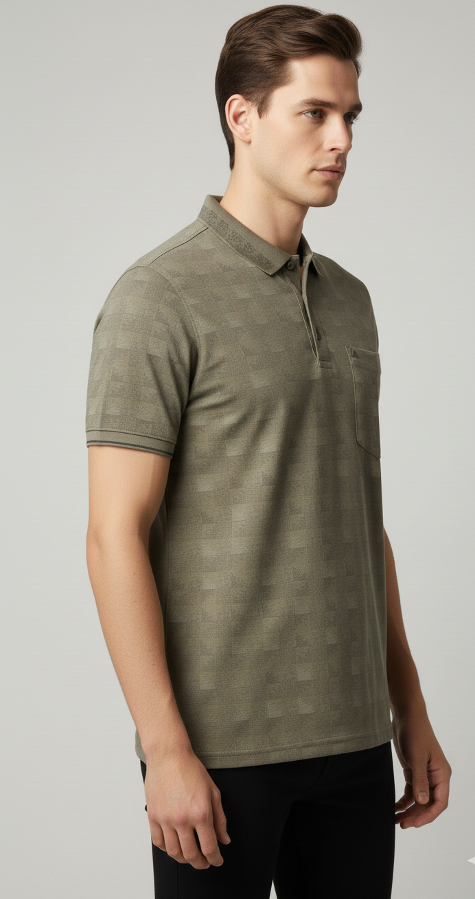 Men's Cotton Blend Polo Neck T-Shirt