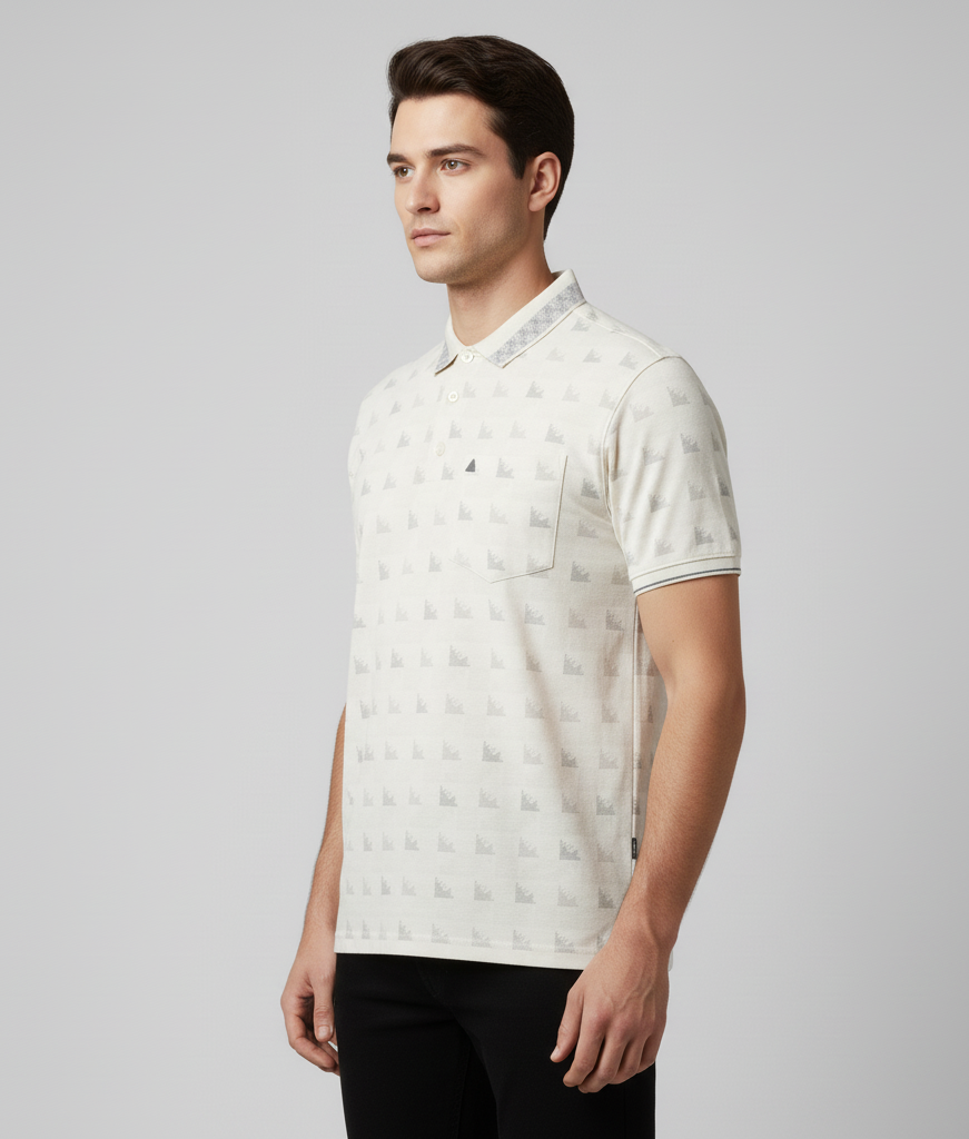 Men's Cotton Blend Polo Neck T-Shirt