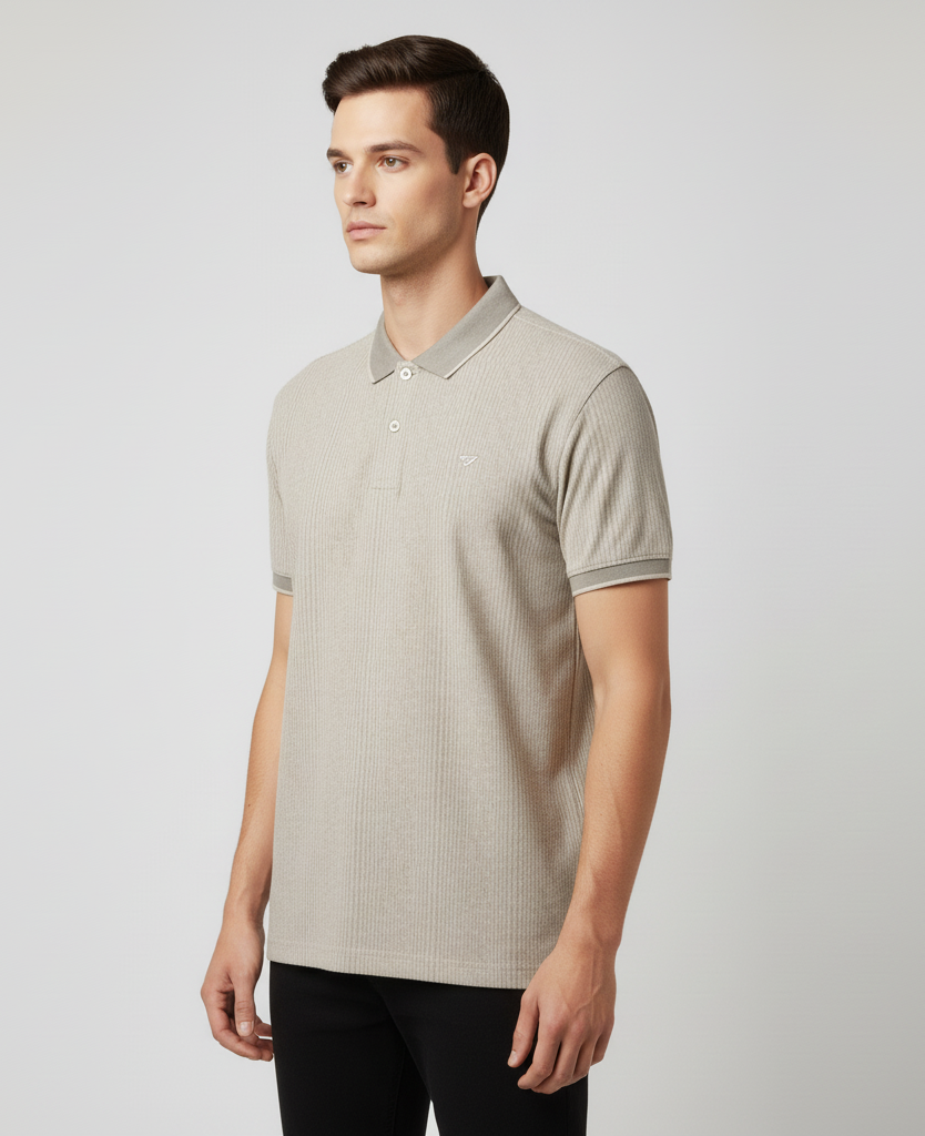 Men's Cotton Blend Polo Neck T-Shirt