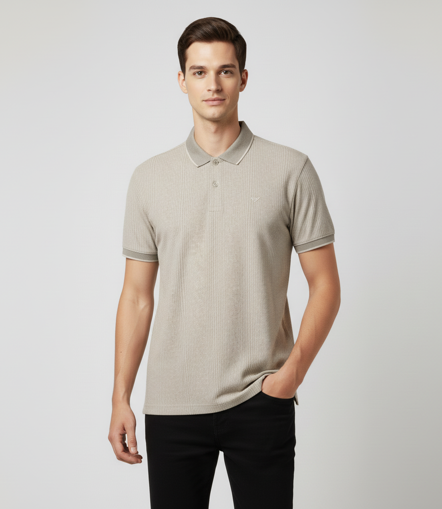 Men's Cotton Blend Polo Neck T-Shirt