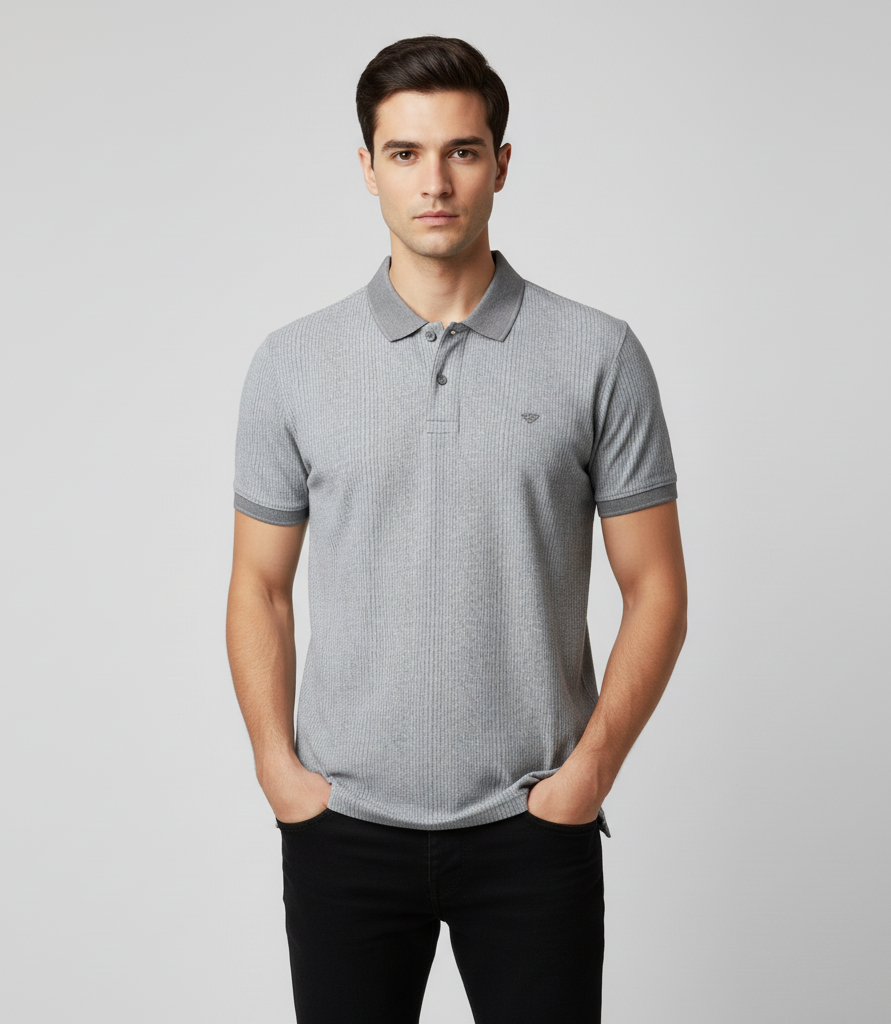 Men's Cotton Blend Polo Neck T-Shirt
