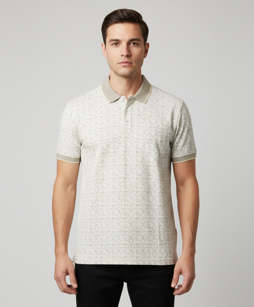 Men's Cotton Blend Polo Neck T-Shirt