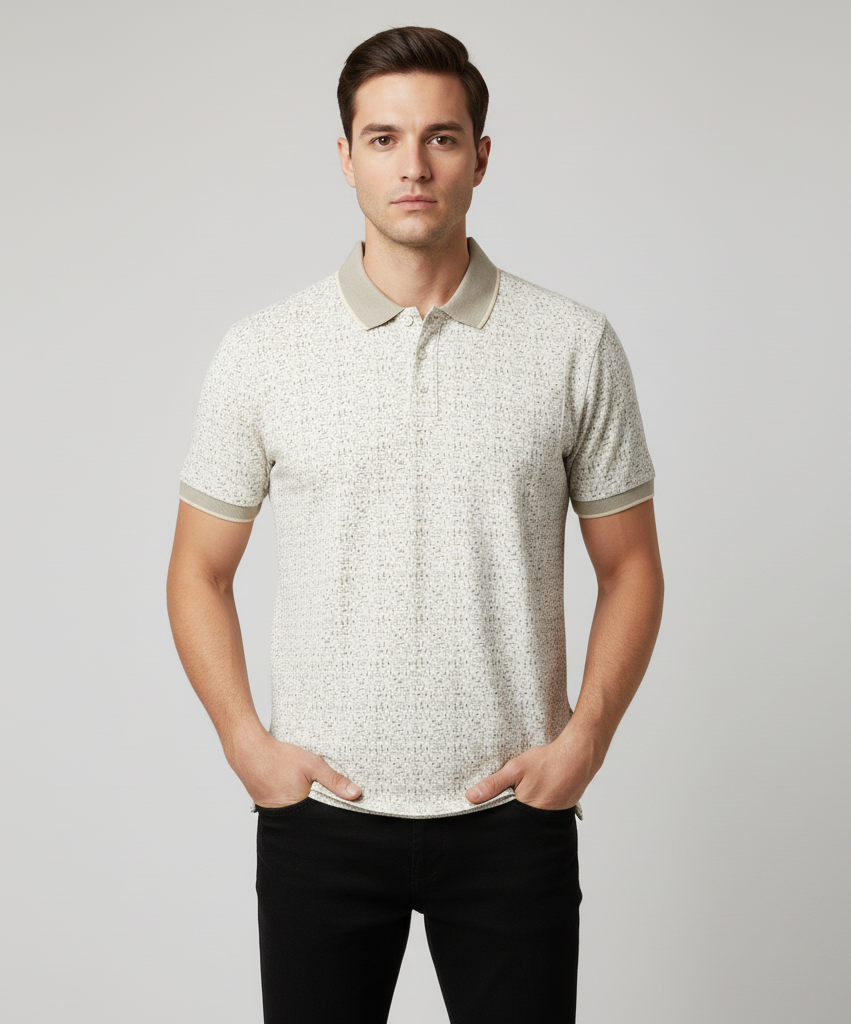 Men's Cotton Blend Polo Neck T-Shirt