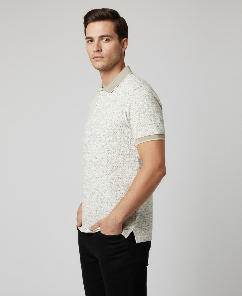 Men's Cotton Blend Polo Neck T-Shirt