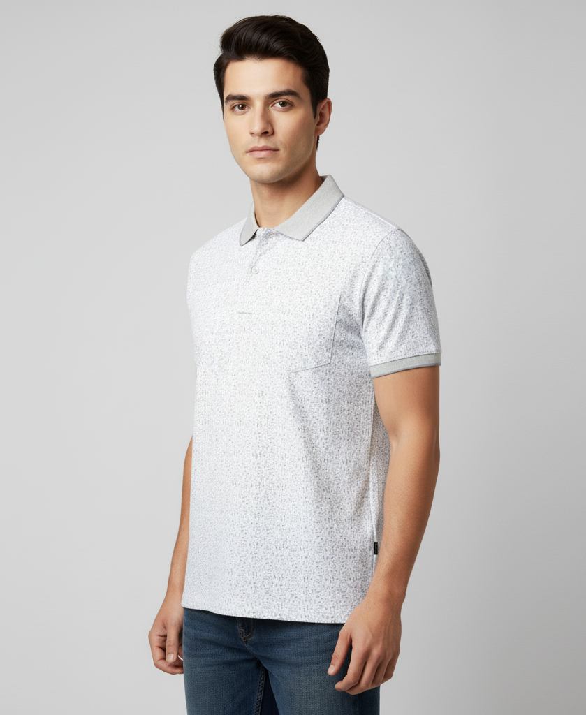 Men's Cotton Blend Polo Neck T-Shirt