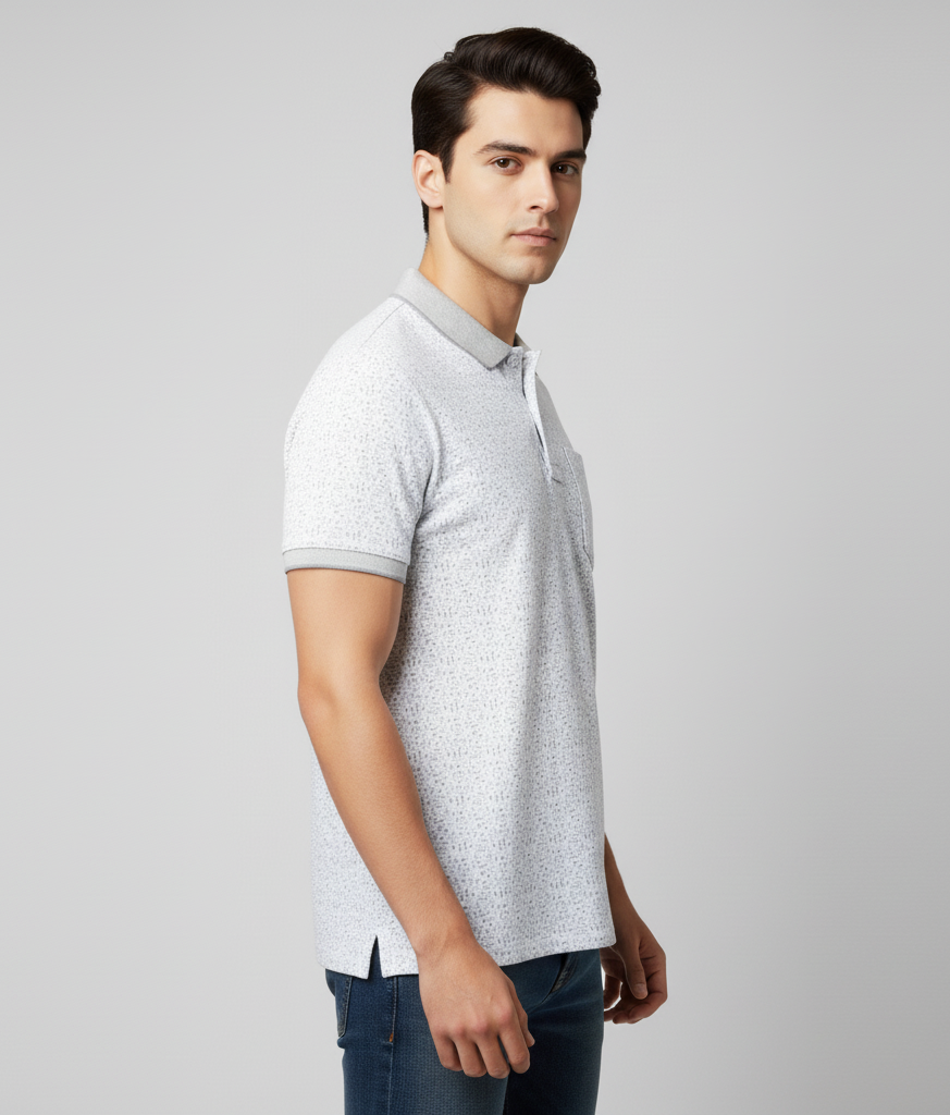 Men's Cotton Blend Polo Neck T-Shirt