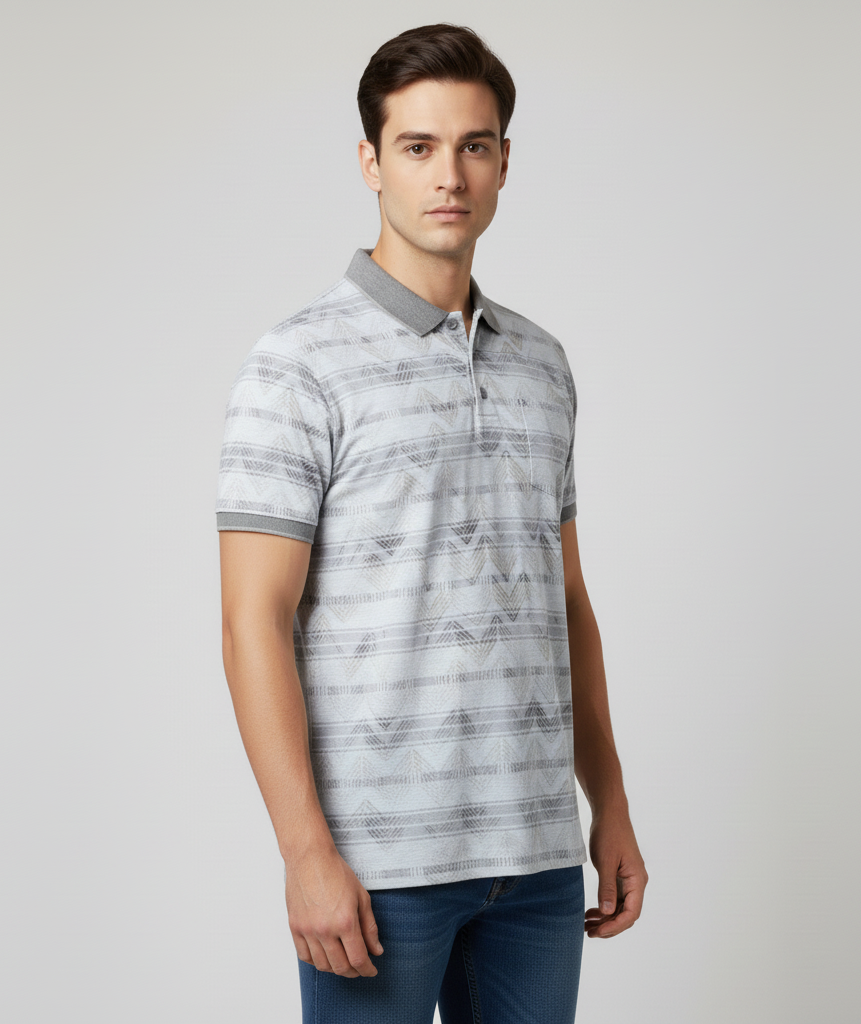 Men's Cotton Blend Polo neck T-Shirt
