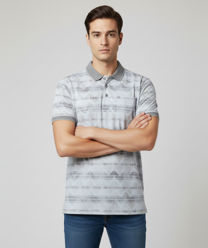Men's Cotton Blend Polo neck T-Shirt