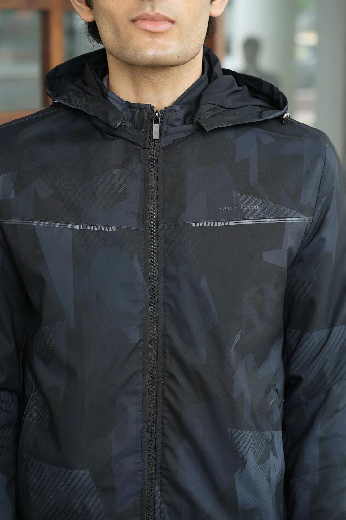 Shop now for the Fort Collins Men's Black Lightweight Windbreaker Jacket with Detachable Hood, a stylish and functional addition to your wardrobe, available for purchase online from anywhere in India.