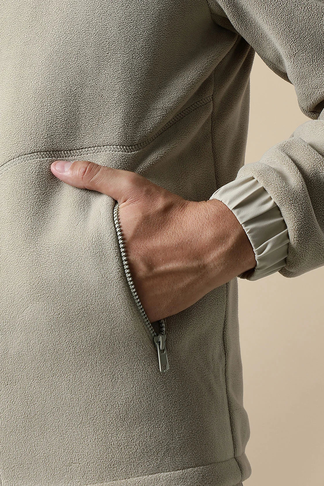 Upgrade your wardrobe with the stylish Men's Beige Fleece Jacket from Fort Collins, now available for purchase online from anywhere in India.