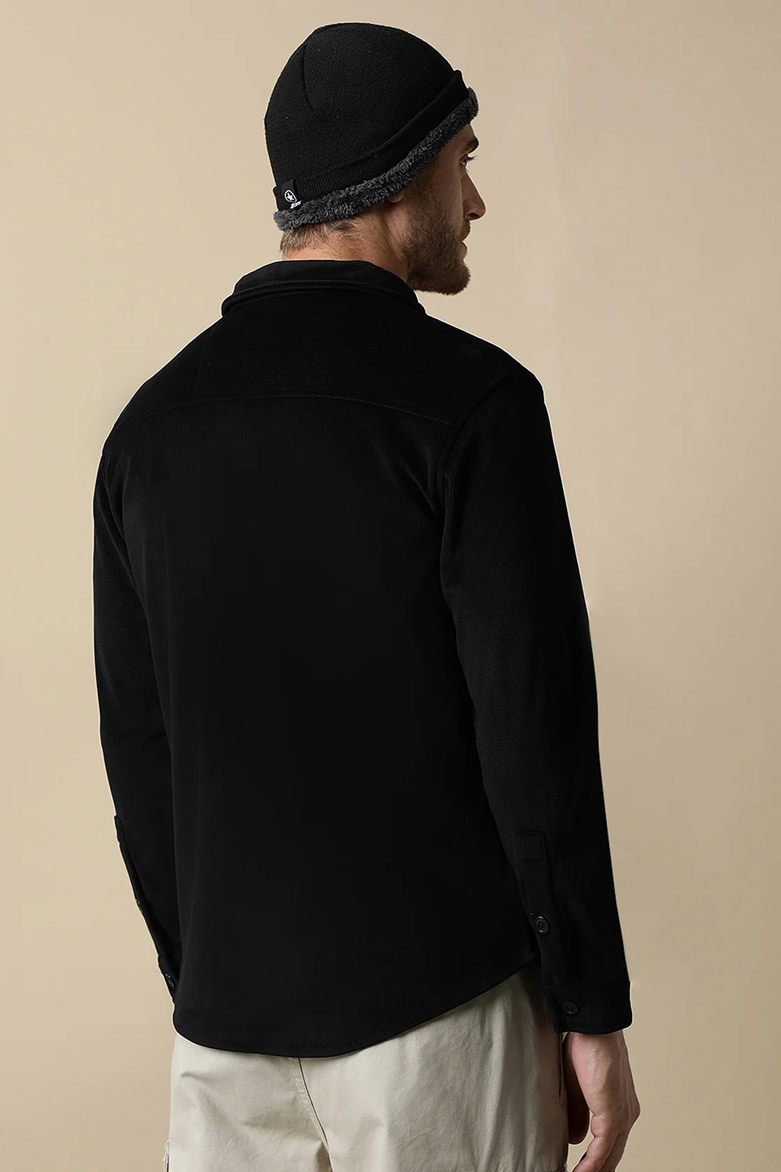 This Men's Black Corduroy Shacket from Fort Collins features dual chest pockets and is the perfect choice for a sleek and stylish wardrobe upgrade. Available for purchase online from anywhere in India.